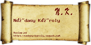 Nádasy Károly névjegykártya