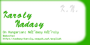 karoly nadasy business card